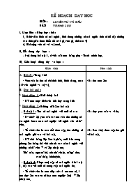 Kế hoạch dạy học môn Luyện từ và câu Lớp 2 - Bài: Trang 133