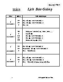Giáo án Tổng hợp các môn học buổi 2 Lớp 2 - Tuần 9 - Năm học: 2011-2012 - Nguyễn Thị Lâm Viên