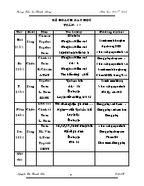 Giáo án Tổng hợp các môn học Lớp 2 - Tuần 13 - Năm học: 2011-2012 - Nguyễn Thị Thanh Hải