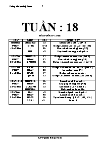Giáo án Tổng hợp các môn Lớp 3 - Tuần 18 - Năm học: 2011-2012 - Nguyễn Hoàng Thanh