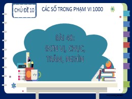 Bài giảng Toán Khối 2 - Chủ đề 10: Các số trong phạm vi 1000 - Bài 48: Đơn vị, chục, trăm, nghìn