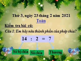 Bài giảng Toán Lớp 2 - Bài: Bảng chia 3 - Năm