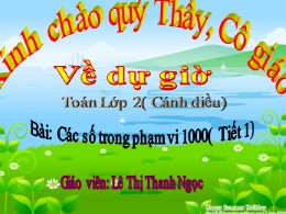 Bài giảng Toán Lớp 2 - Bài: Các số trong phạm