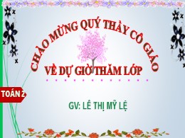 Bài giảng Toán Lớp 2 - Chủ đề 10: Các số trong phạm vi 1000 - Bài: Các số có ba chữ số (Tiếp theo) - Lê Thị Mỹ Lệ