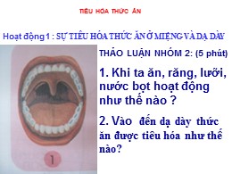 Bài giảng Tự nhiên và Xã hội Khối 2 - Bài 6: 