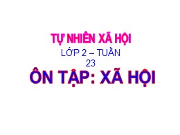 Bài giảng Tự nhiên và Xã hội Lớp 2 - Bài 23: 