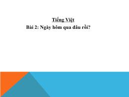 Bài giảng Tiếng Việt Khối 2 - Bài 2: Ngày hôm