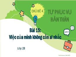 Bài giảng Hoạt động trải nghiệm Lớp 2 - Bài 1