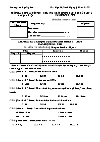 Bài kiểm tra chất lượng cuối học kỳ II môn To