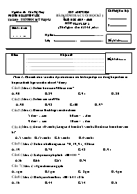 Bài kiểm tra cuối học kì 1 môn Toán Lớp 2 - N