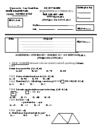 Bài kiểm tra cuối học kì 1 môn Toán Lớp 2 - N