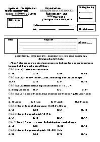 Bài kiểm tra cuối học kì 1 môn Toán Lớp 2 - N