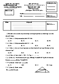 Bài kiểm tra cuối học kì 1 môn Toán Lớp 2 - N