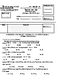 Bài kiểm tra cuối học kì 1 môn Toán Lớp 2 - N