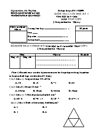 Bài kiểm tra cuối học kỳ I môn Toán Lớp 2 - N