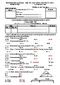 Đề kiểm tra chất lượng môn Toán Lớp 2 - Năm h