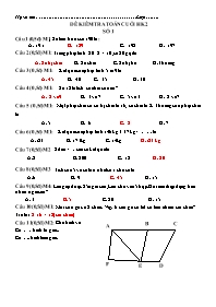 Đề kiểm tra học kì II môn Toán Lớp 2 - Số 1 (