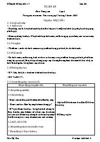 Giáo án Lớp 2 - Tuần 15 - Năm học 2023-2024 -