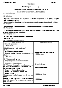 Giáo án Lớp 2 - Tuần 2 - Năm học 2023-2024 - 
