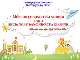 Bài giảng HĐTN 2 - Tuần 20. Sinh hoạt chủ đề: