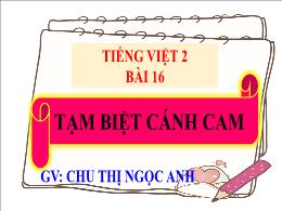 Bài giảng Tiếng Việt 2 - Bài 16: Tạm biệt cán