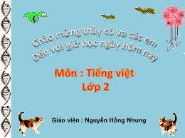 Bài giảng Tiếng Việt 2 - Bài 26: MRVT về sản 