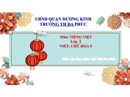 Bài giảng Tiếng Việt 2 - Bài 29: Viết chữ hoa