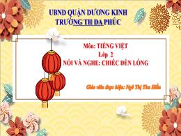 Bài giảng Tiếng Việt 2 - Bài 5: Nói và nghe: 