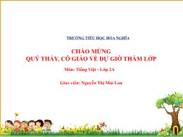 Bài giảng Tiếng Việt 2 - Ôn tập giữa học kì 2