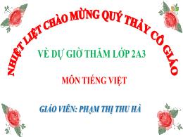 Bài giảng Tiếng Việt 2 - Tuần 26, Bài: Tạm bi