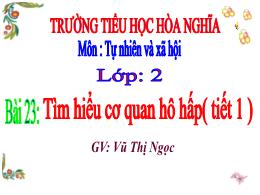 Bài giảng TNXH 2 - Bài 23: Tìm hiểu cơ quan h