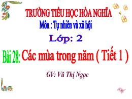 Bài giảng TNXH 2 - Bài 28: Các mùa trong năm 