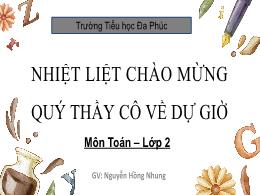 Bài giảng Toán 2 - Bài 11: Phép trừ (qua 10) 