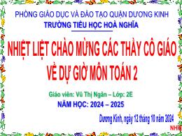 Bài giảng Toán 2 - Bài: Luyện tập (Vũ Thị Ngâ