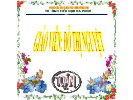 Bài giảng Toán 2 - Tuần 2, Bài 3: Các thành p