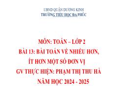 Bài giảng Toán 2 - Tuần 7, Bài 13: Bài toán v