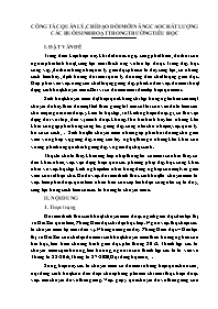 Công tác quản lý, chỉ đạo đổi mới nâng cao ch