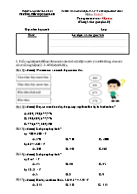 Đề kiểm tra cuối học kì II Toán 2 - Năm học 2