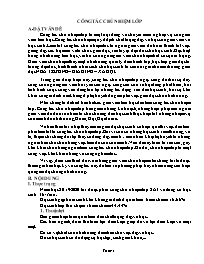 Sáng kiến kinh nghiệm Công tác chủ nhiệm lớp 