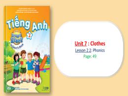 Bài giảng Tiếng Anh 2 (I-Learn Smart Start) -