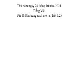 Bài giảng Tiếng Việt 2 - Bài 16: Khi trang sá