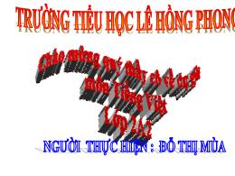 Bài giảng Tiếng Việt 2 (Nói và nghe) - Bài: K