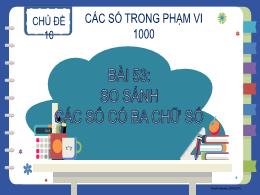 Bài giảng Toán 2 - Chủ đề 10: Các số trong ph