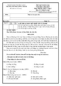Đề kiểm tra cuối học kì II môn Tiếng Việt 2 -