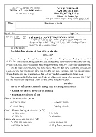 Đề kiểm tra cuối năm môn Tiếng Việt 2 - Năm h