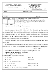 Đề kiểm tra cuối năm môn Tiếng Việt 2 - Năm h