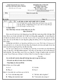 Đề kiểm tra cuối năm Tiếng Việt 2 - Năm học 2