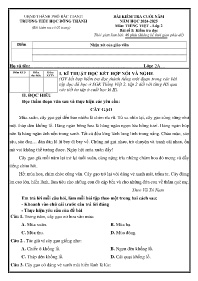 Đề kiểm tra cuối năm Tiếng Việt Khối 2 - Năm 