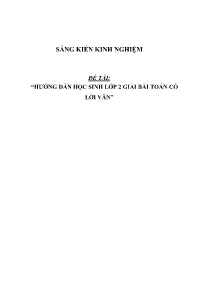 Đề tài Hướng dẫn học sinh lớp 2 giải bài Toán