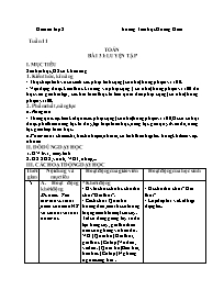 Giáo án môn Toán Lớp 2 - Tuần 11 - Trường Tiể